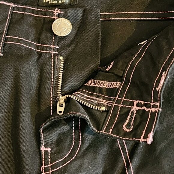 True Religion Women's Military SN Cargo Pants Jet Black Size 28 - Picture 5 of 14